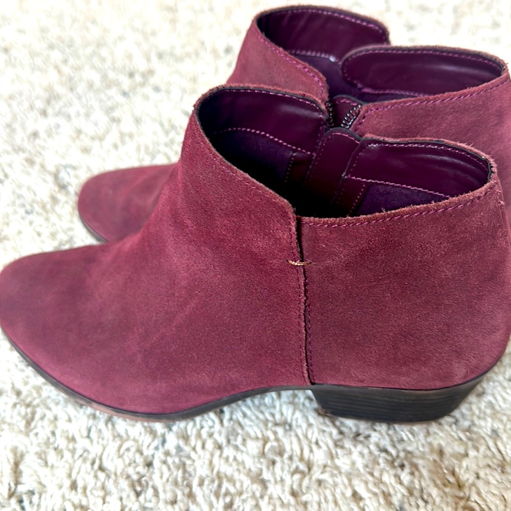 Bass Nina Ankle Boots Women’s Size 8.5M Burgundy Suede
